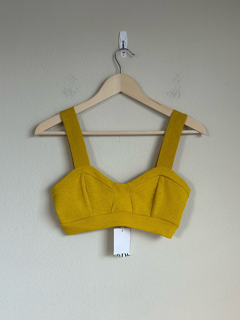 NWT Zara Retro Textured Knit Bra Top
